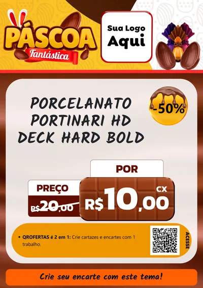 Modelo de Cartaz para Cartaz A4 Vertical com o tema Páscoa Fantástica para Pisos e revestimentos