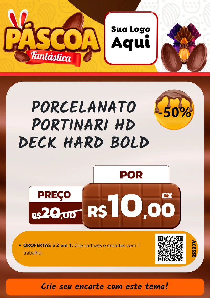 Modelo de Cartaz para Cartaz A4 Vertical com o tema Páscoa Fantástica para Pisos e revestimentos