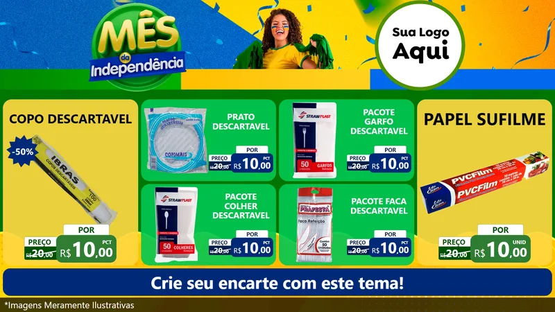 Modelo de TV para TV Horizontal com o tema Mês da Independência para Embalagens