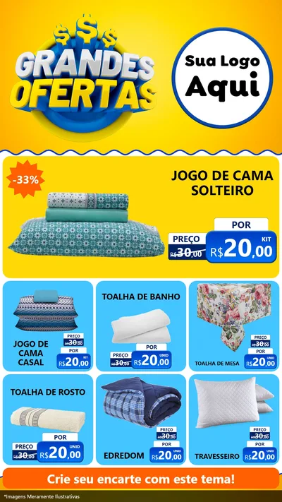 Modelo de Rede Social para Stories com o tema Grandes Ofertas para Cama, Mesa e Banho