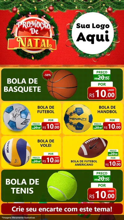Modelo de TV para TV Vertical com o tema Promoção de Natal para Artigos Esportivos