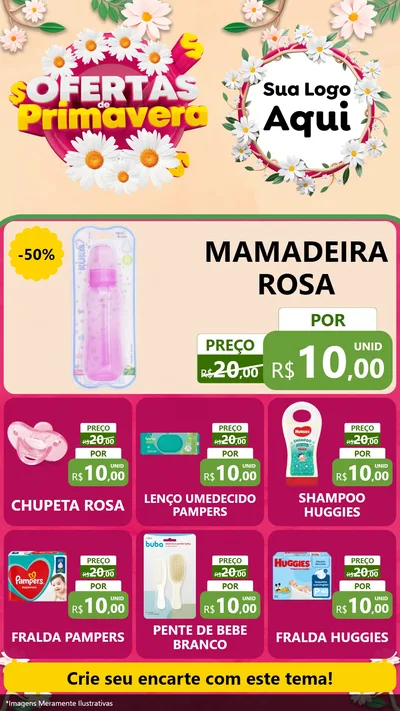 Modelo de Rede Social para Stories com o tema Ofertas de Primavera para Bebês