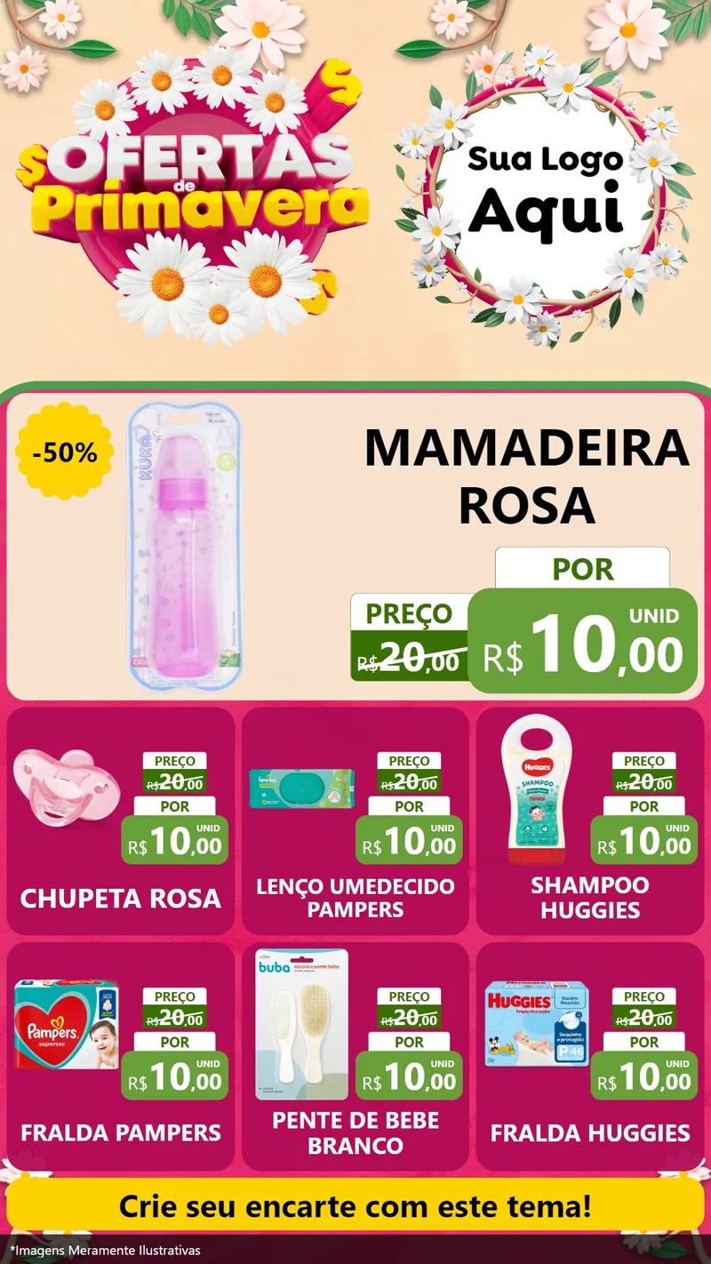 Modelo de Rede Social para Stories com o tema Ofertas de Primavera para Bebês