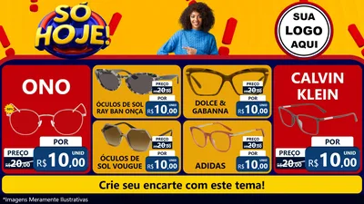 Modelo de TV para TV Horizontal com o tema Só Hoje! para Óticas