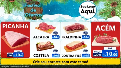Modelo de TV para TV Horizontal com o tema Festival de Ofertas - Inverno para Açougue