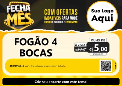 Modelo de Cartaz para Cartaz A4 Horizontal com o tema Fecha Mês para Móveis e Eletro