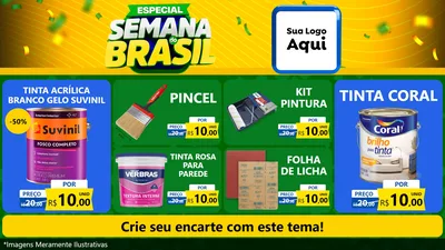 Modelo de TV para TV Horizontal com o tema Especial Semana do Brasil para Tintas e Ferramentas