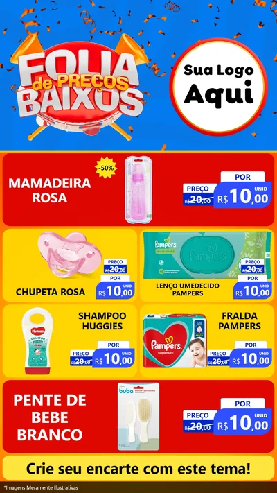 Modelo de TV para TV Vertical com o tema Folia de Preços Baixos para Bebês