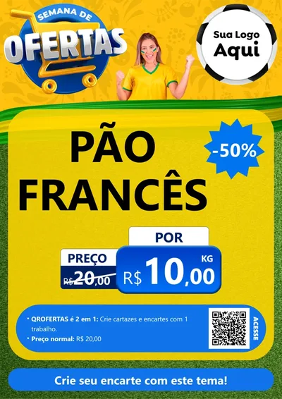 Modelo de Cartaz para Cartaz A4 Vertical com o tema Semana de Ofertas - Copa para Padaria