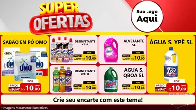 Modelo de TV para TV Horizontal com o tema Super Ofertas para Produtos de Limpeza