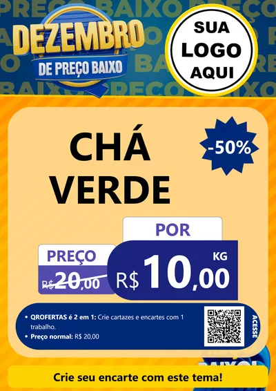 Modelo de Cartaz para Cartaz A4 Vertical com o tema Dezembro de Preço Baixo para Produtos Naturais