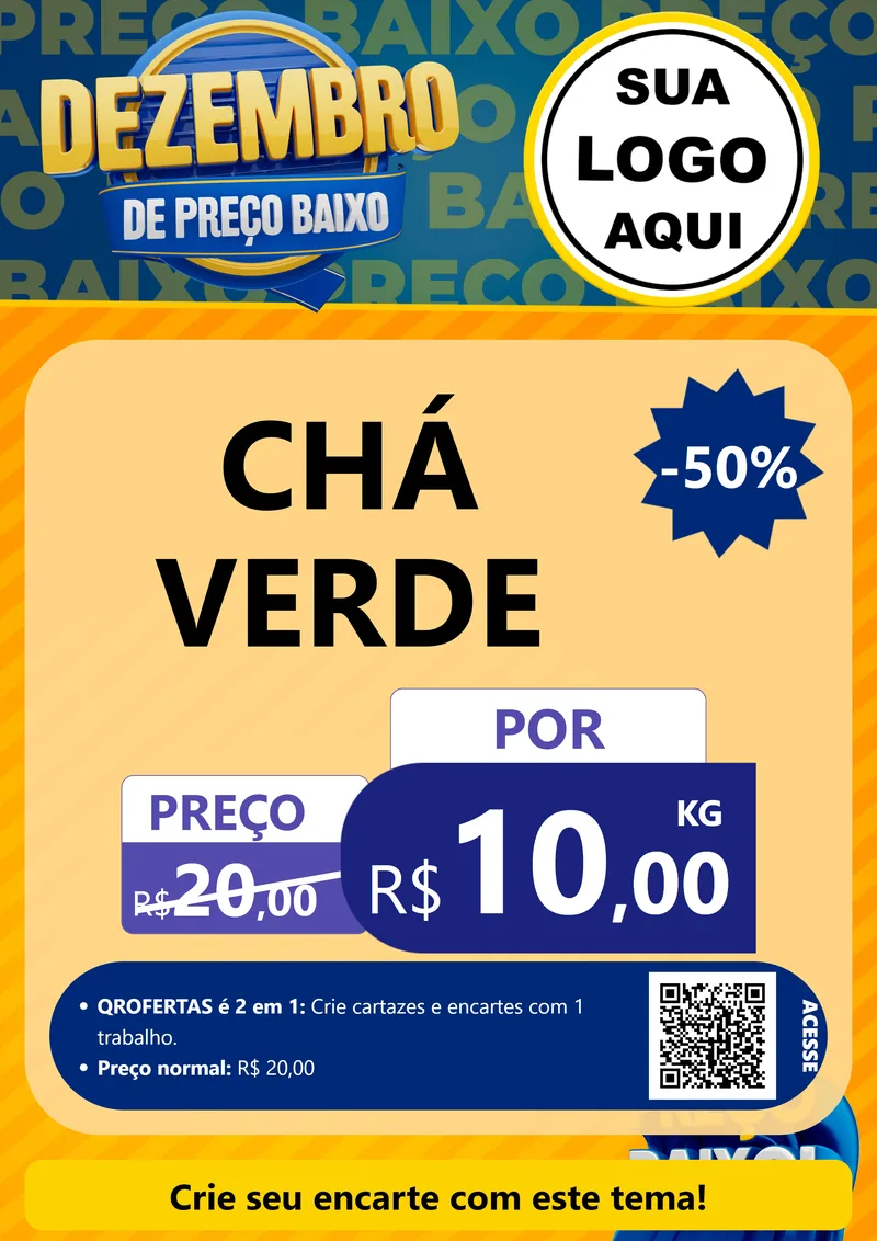 Modelo de Cartaz para Cartaz A4 Vertical com o tema Dezembro de Preço Baixo para Produtos Naturais