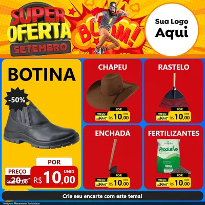 Modelo de Rede Social para Feed Facebook com o tema Super Oferta Setembro para Agropecuária