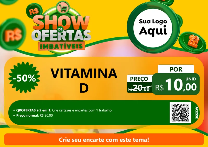 Modelo de Cartaz para Cartaz A4 Horizontal com o tema Show de Ofertas Imbatíveis para Farmácia