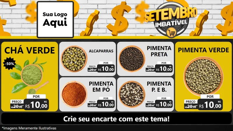 Modelo de TV para TV Horizontal com o tema Setembro Imbatível para Produtos Naturais