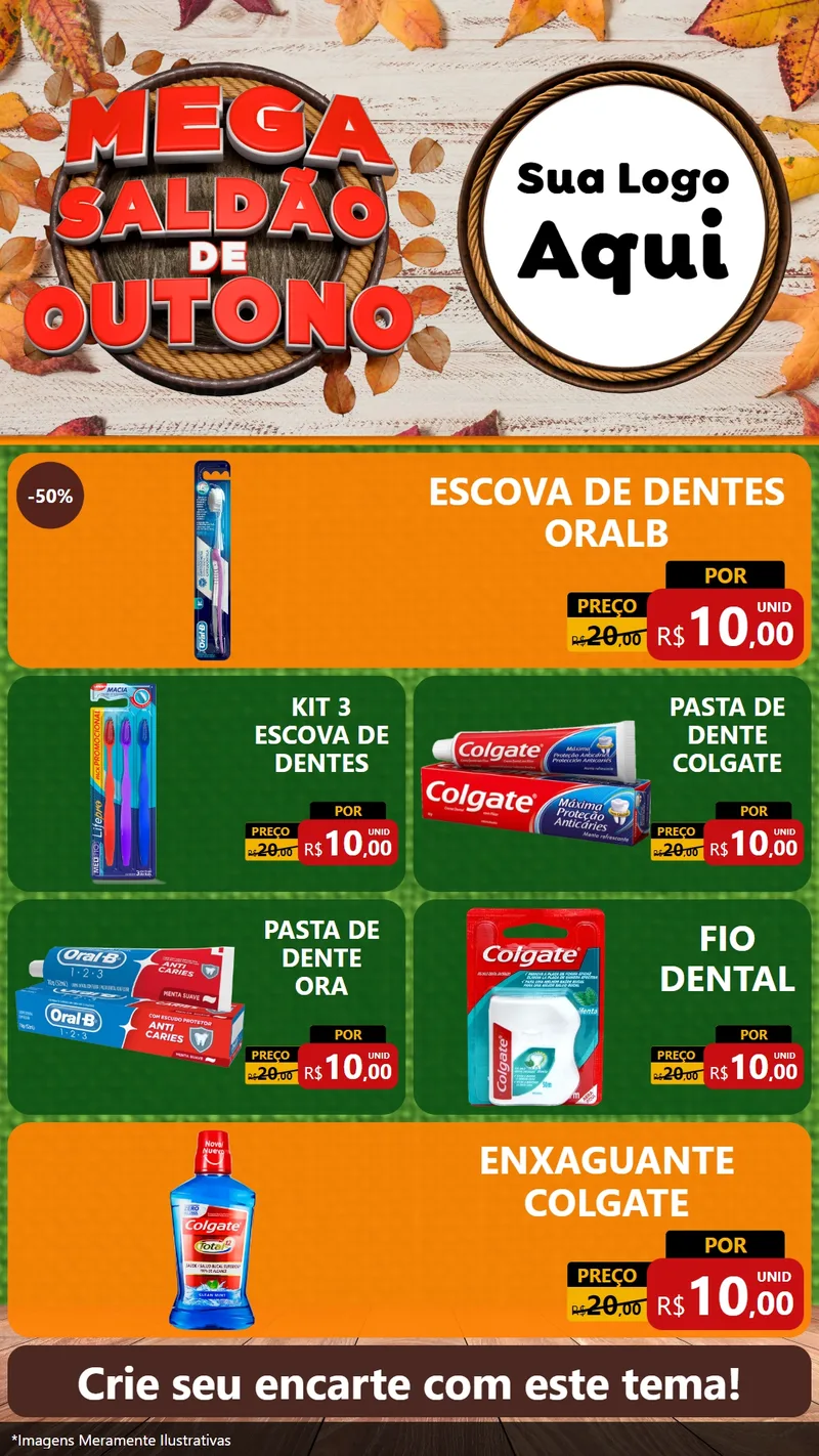 Modelo de TV para TV Vertical com o tema Mega Saldão de Outono para Higiene Pessoal