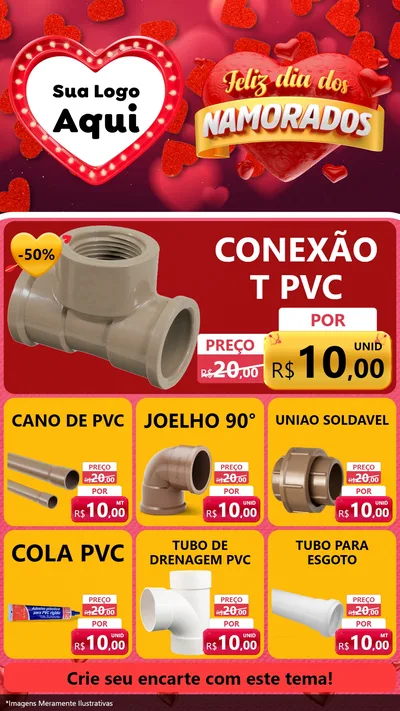 Modelo de Rede Social para Stories com o tema Feliz Dia Dos Namorados para Tubos e conexões