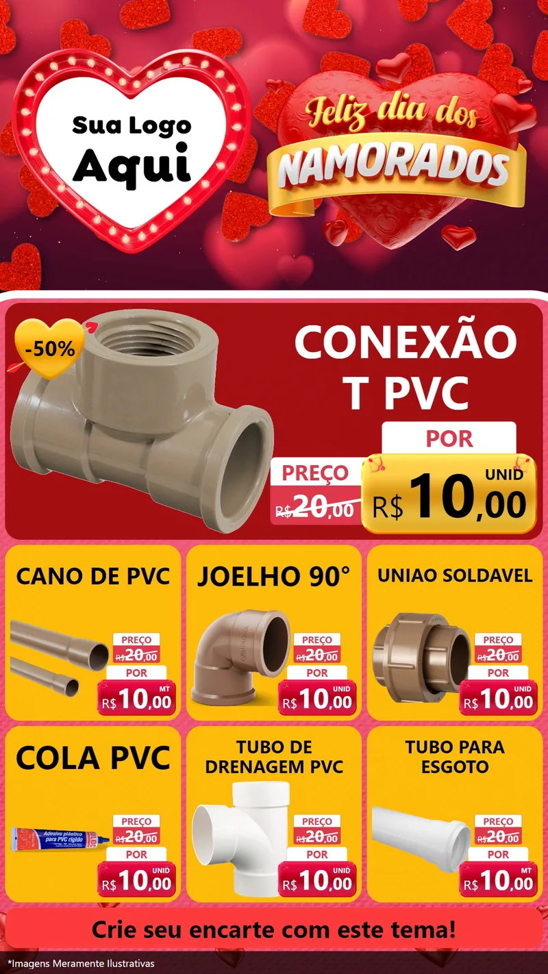 Modelo de Rede Social para Stories com o tema Feliz Dia Dos Namorados para Tubos e conexões