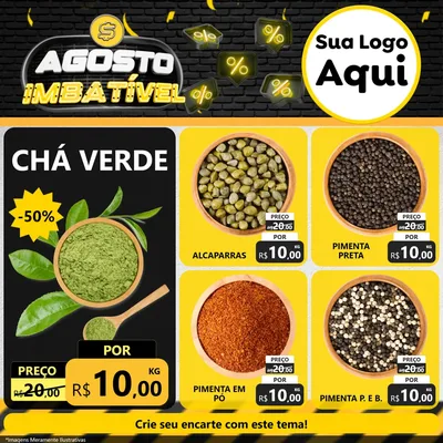 Modelo de Rede Social para Feed Facebook com o tema Agosto Imbatível para Produtos Naturais