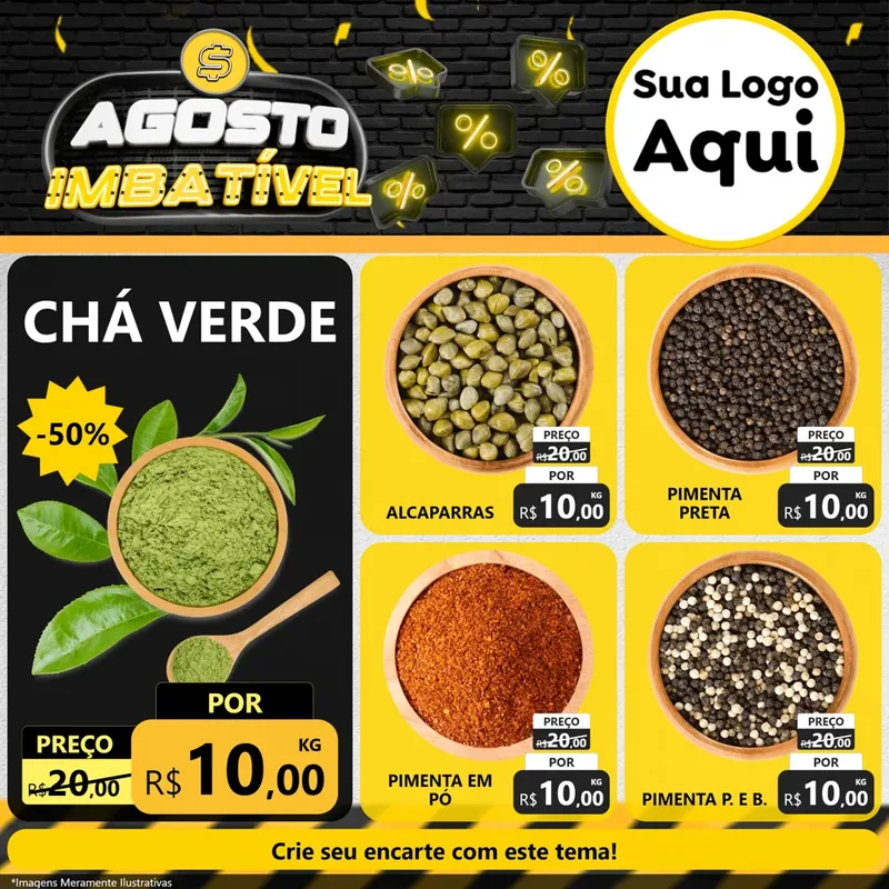 Modelo de Rede Social para Feed Facebook com o tema Agosto Imbatível para Produtos Naturais