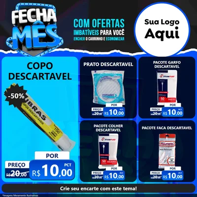 Modelo de Rede Social para Feed Facebook com o tema Fecha Mês para Embalagens