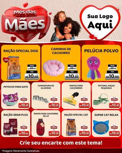 Modelo de Rede Social para Feed Instagram com o tema Mês das Mães para Pet Shop