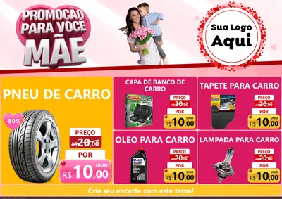 Modelo de Encarte para Encarte A4 Horizontal com o tema Promoção Para Você Mãe para Auto peças