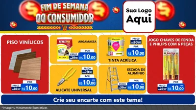 Modelo de TV para TV Horizontal com o tema Fim de Semana do Consumidor para Material para Construção