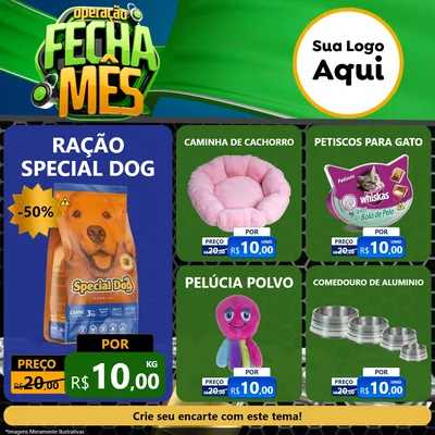 Modelo de Rede Social para Feed Facebook com o tema Operação Fecha Mês para Pet Shop