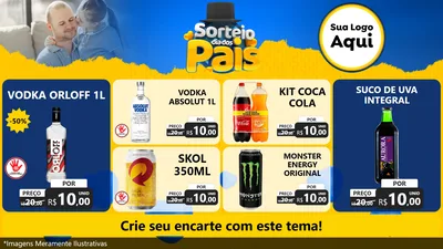 Modelo de TV para TV Horizontal com o tema Sorteio Dia Dos Pais para Distribuidora de bebidas