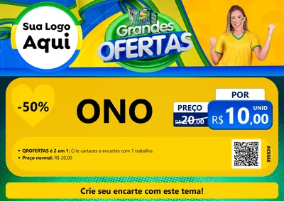 Modelo de Cartaz para Cartaz A4 Horizontal com o tema Grandes Ofertas para Óticas