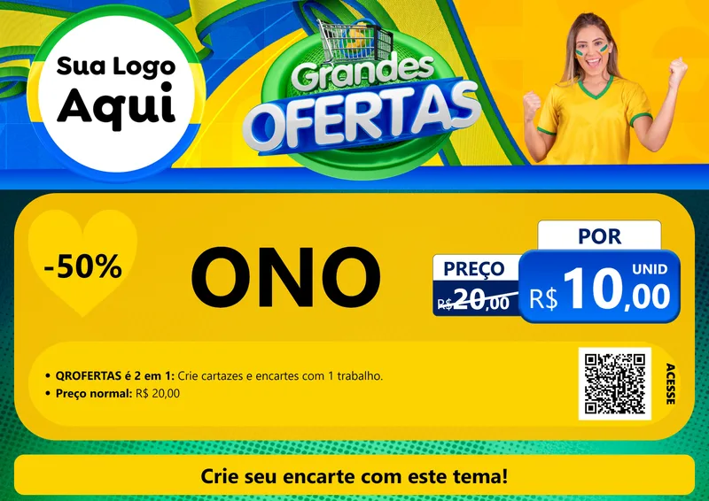 Modelo de Cartaz para Cartaz A4 Horizontal com o tema Grandes Ofertas para Óticas