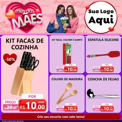 Modelo de Rede Social para Feed Facebook com o tema Mês Das Mães para Utilidades Domésticas