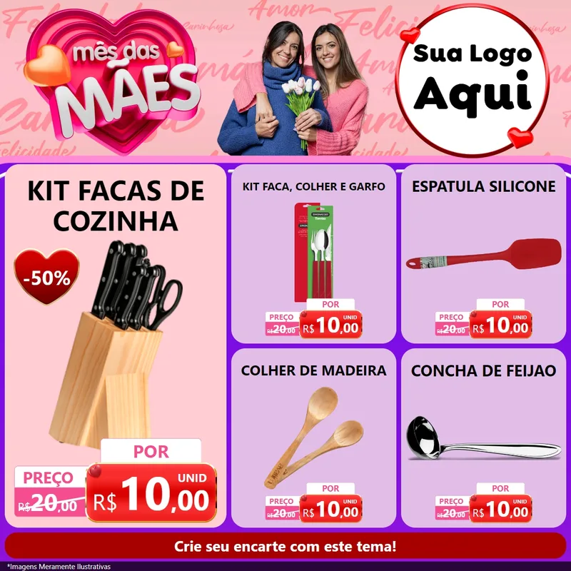 Modelo de Rede Social para Feed Facebook com o tema Mês Das Mães para Utilidades Domésticas