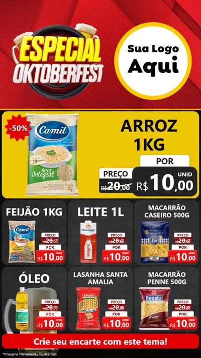 Modelo de Rede Social para Stories com o tema Especial Oktoberfest para Supermercado