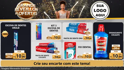 Modelo de TV para TV Horizontal com o tema Grande Réveillon de Ofertas para Higiene Pessoal