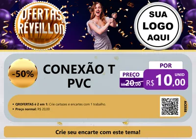 Modelo de Cartaz para Cartaz A4 Horizontal com o tema Ofertas de Réveillon para Tubos e conexões