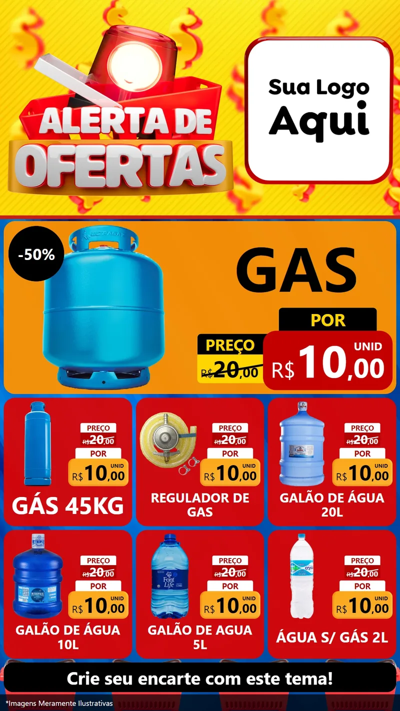 Modelo de Rede Social para Stories com o tema Alerta de Ofertas para Água e gás