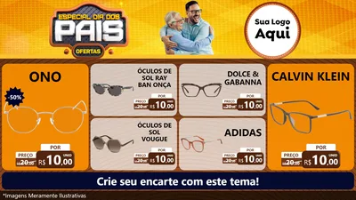 Modelo de TV para TV Horizontal com o tema Especial Dia dos Pais para Óticas