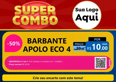 Modelo de Cartaz para Cartaz A4 Horizontal com o tema Super Combo para Armarinho e Aviamentos