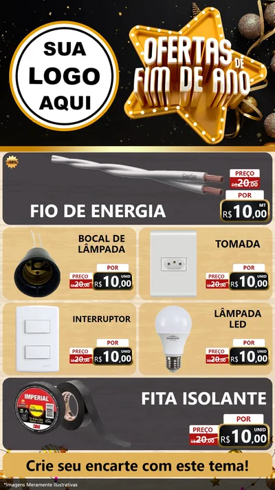 Modelo de TV para TV Vertical com o tema Ofertas de Fim de Ano para Materiais Elétricos