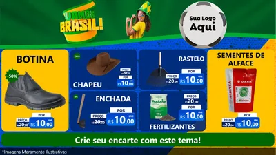 Modelo de TV para TV Horizontal com o tema Vamos Brasil - Copa para Agropecuária