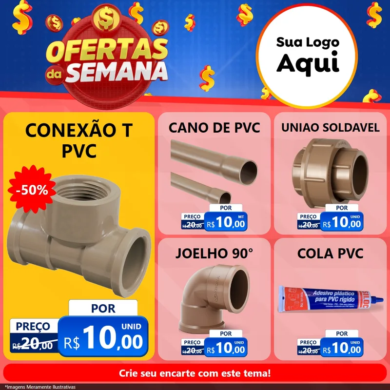 Modelo de Rede Social para Feed Facebook com o tema Ofertas Da Semana para Tubos e conexões