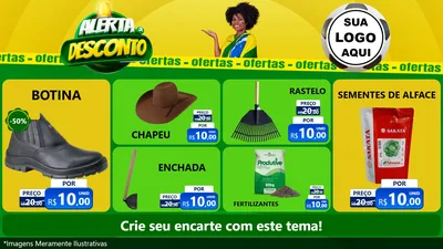 Modelo de TV para TV Horizontal com o tema Alerta de Desconto para Agropecuária