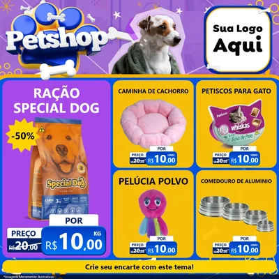 Modelo de Rede Social para Feed Facebook com o tema Petshop para Pet Shop