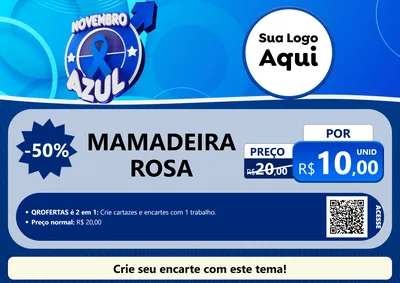 Modelo de Cartaz para Cartaz A4 Horizontal com o tema Novembro Azul para Bebês