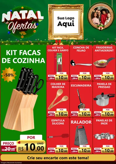 Modelo de Encarte para Encarte A4 Vertical com o tema Natal de Ofertas para Utilidades Domésticas