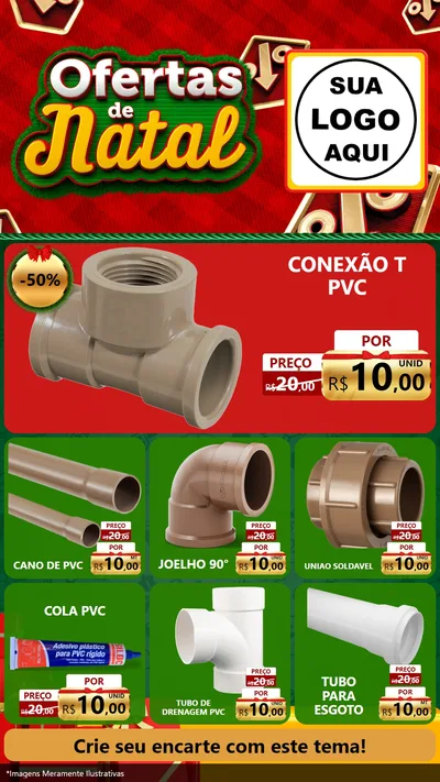 Modelo de Rede Social para Stories com o tema Ofertas de Natal para Tubos e conexões