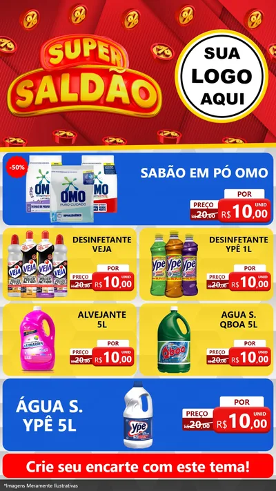 Modelo de TV para TV Vertical com o tema Super Saldão para Produtos de Limpeza