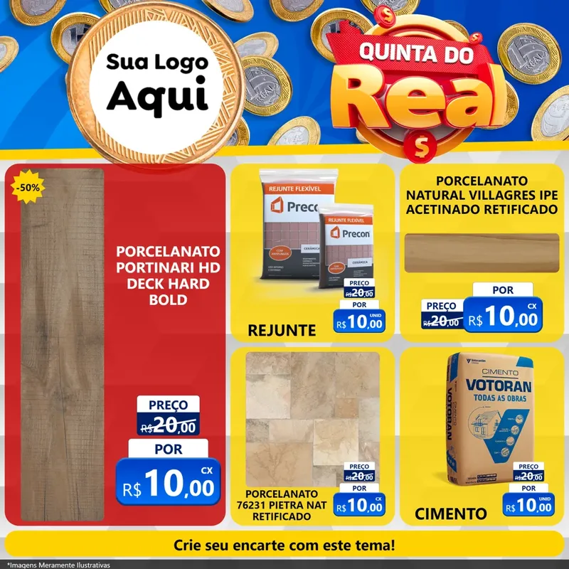 Modelo de Rede Social para Feed Facebook com o tema Quinta do Real para Pisos e revestimentos
